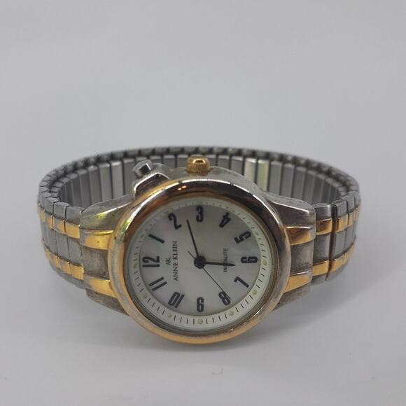 Anne Klein Womens Wristwatch Mother of Pearl Bezel Two Tone Gold Silver Bracelet - Picture 1 of 13
